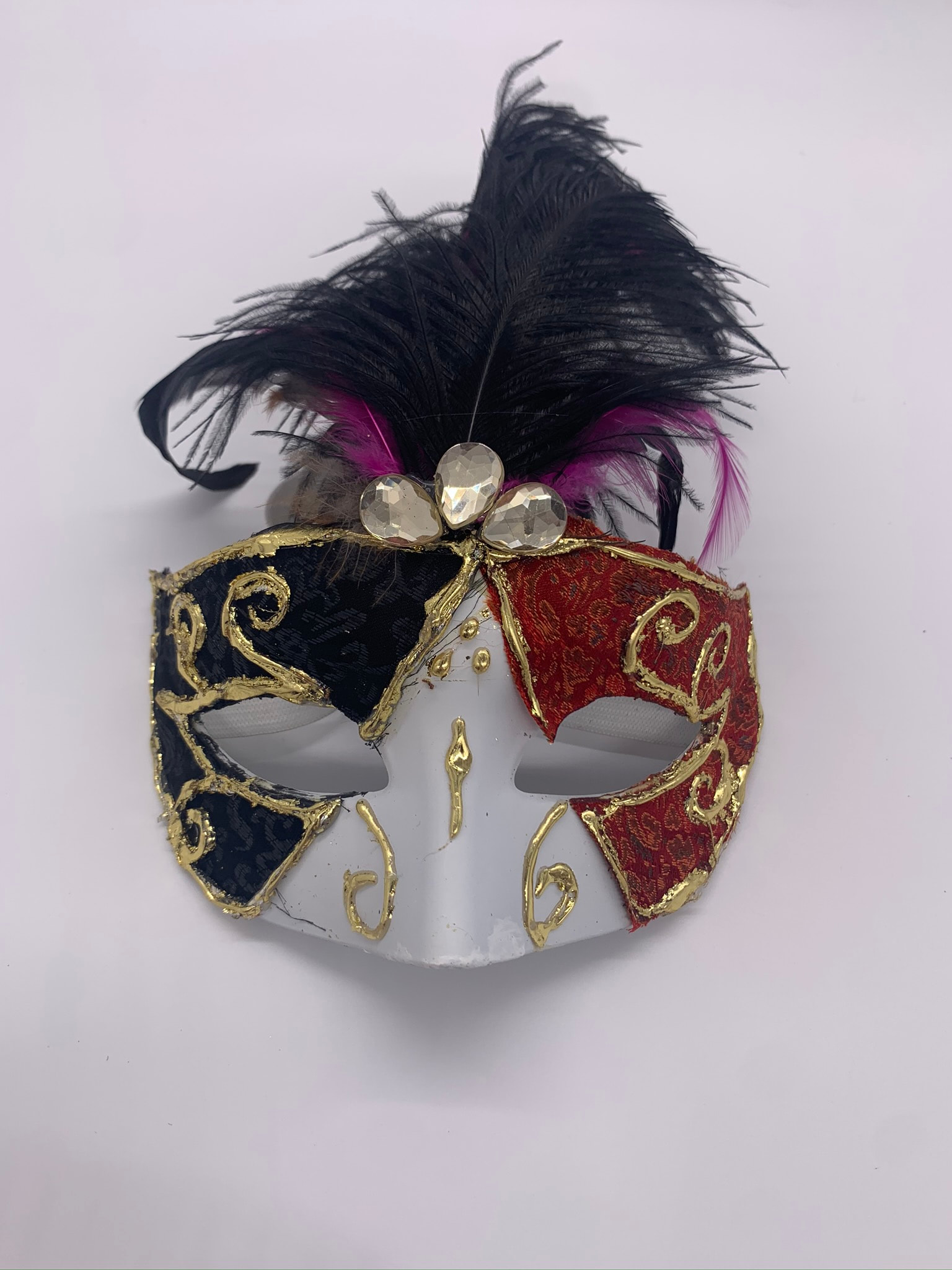 Feathered Party Mask - Plumed Venetian Mask
