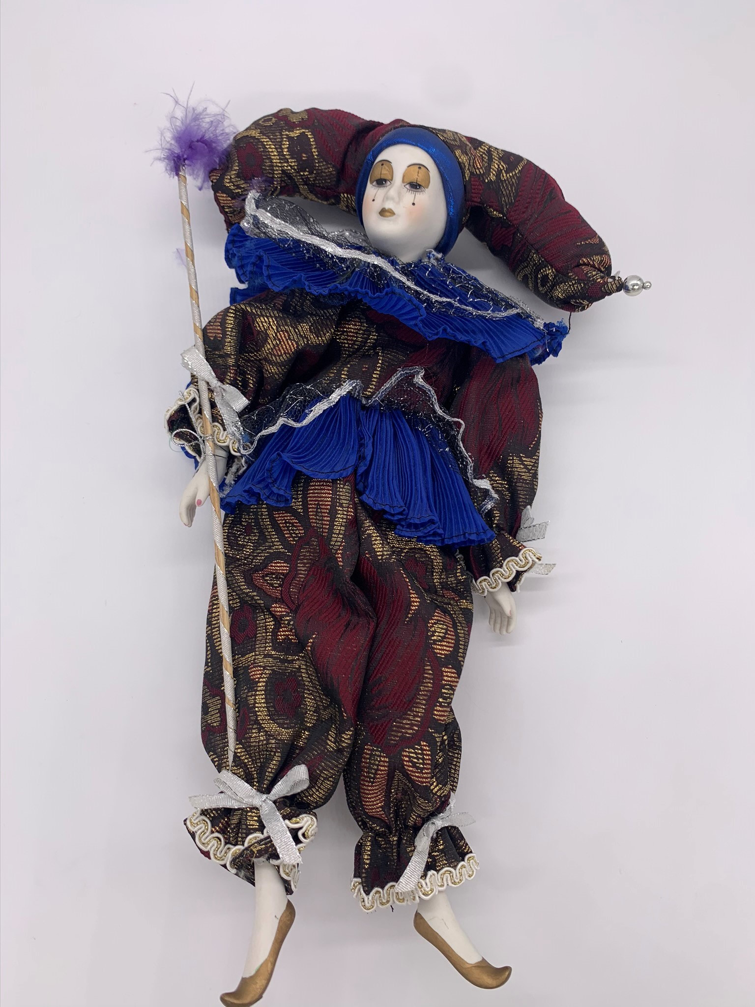 Victorian Carnival Jester Doll